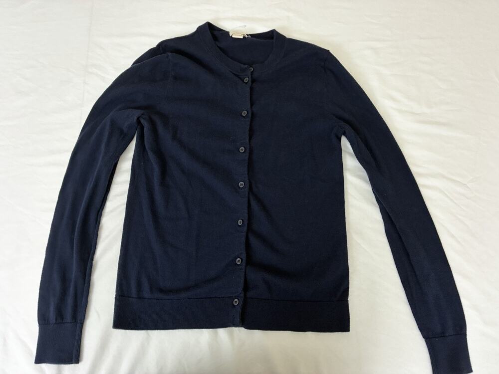J.Crew Factory Classic Cardigan Long Sleeve Button Down Navy Blue XS